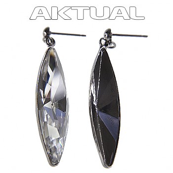 Náušnice PU NAVETTE 35mm Rhodium