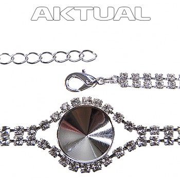 Náramek STRASS Rivoli 14mm Rhodium