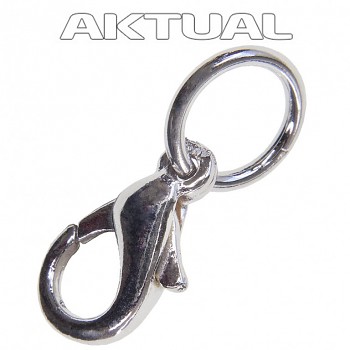 Karabinka 10mm+kroužek Rhodium