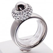 Change&Go! Steel Ring with fixed 181101 Crystal Swarovski BeCharmed Bead
