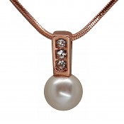 Pendant Pearl Caorle with 5818 Swarovski Crystal White Pearl Rose Gold plated