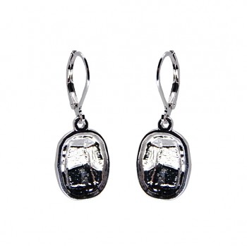 Earrings Dangling Leverbeck GRAPHIC 14mm Rhodium