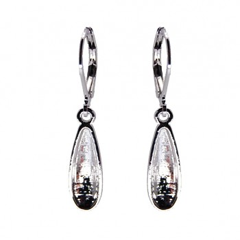 Earrings Dangling Leverbeck RAIN DROP 15mm Rhodium