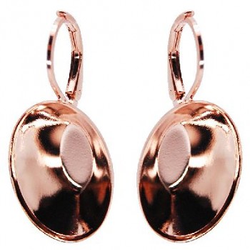 Earrings Leverback OVAL 14mm ROSE GOLD