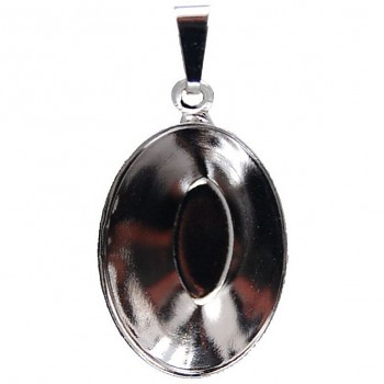 Pendant OVAL 14mm Rhodium