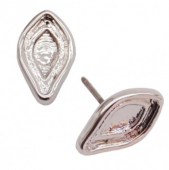 Earposts FLAME 10mm Rhodium Plated