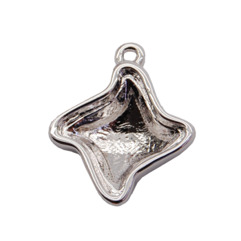 Pendant TWISTER 10.5mm with loop Rhodium Plated