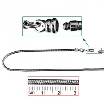 STEEL náhrdelník SCREW 45cm KOMPONENTY ocelové