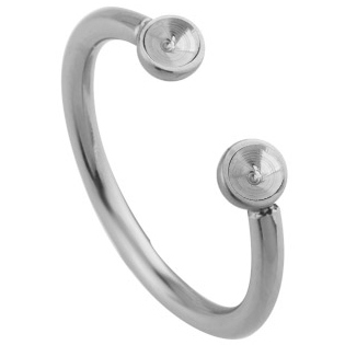 STEEL Ring OMEGA size 52 for CHATON PP 24 and PEARL 3 or 4 mm Stainless Steel