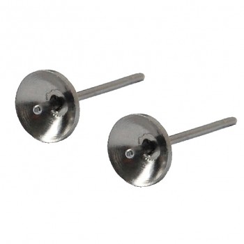 STEEL Earpost with 6-8mm pad for pearl Stainless Steel