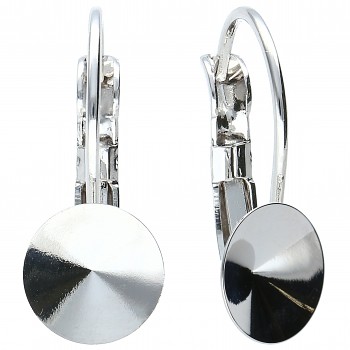 Leverback Earrings RIVOLI  8mm Rhodium Plated