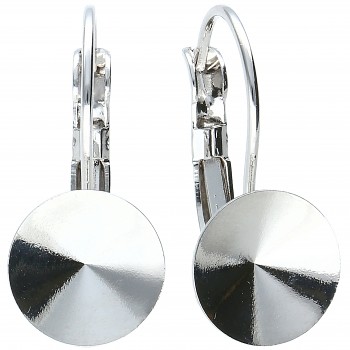 Leverback Earrings RIVOLI 10mm Rhodium Plated