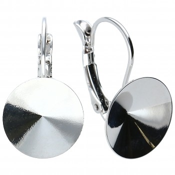 Leverback Earrings RIVOLI 14mm Rhodium Plated