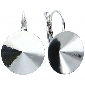 Leverback Earrings RIVOLI 18mm Rhodium Plated