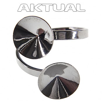 Ring RIVOLI 12-12mm Platinum Plated  - price excl. crystals