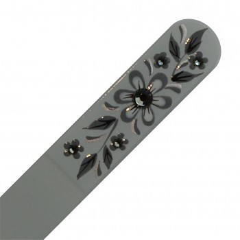 Nail File BLACK&WHITE 140mm motive 08 with Swarovski Crystals Hand Made