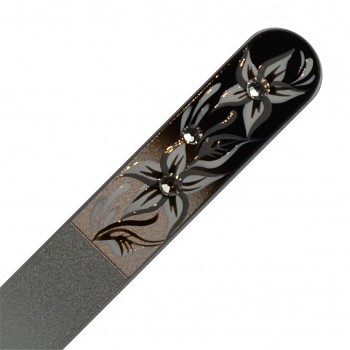 Nail File BLACK&WHITE 140mm motive 10 with Swarovski Crystals Hand Made