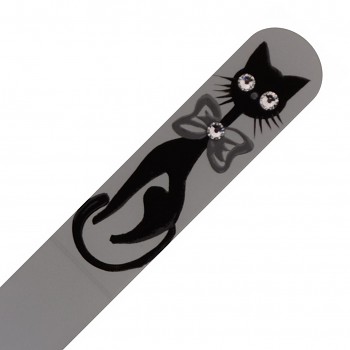 Nail File CAT 1 Black 140mm with Crystals Hand Made