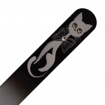 Nail File CAT 1 White 140mm with Crystals Hand Made