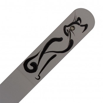 Nail File CAT 2 Black 140mm with Crystals Hand Made