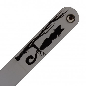 Nail File CAT 3 Black 140mm with Crystals Hand Made