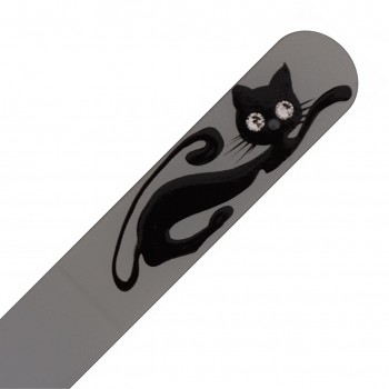 Nail File CAT 4 Black 140mm with Crystals Hand Made