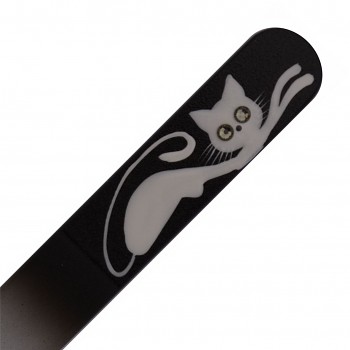 Nail File CAT 4 White 140mm with Crystals Hand Made