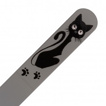 Nail File CAT 5 Black 140mm with  Crystals Hand Made