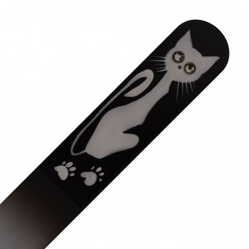Nail File CAT 5 White 140mm with  Crystals Hand Made