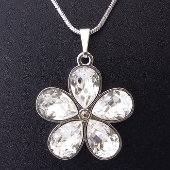 Přívěsek HRUŠKA FLOWER 5x10mm Rhodiovaný (bez kamenů a řetízku)