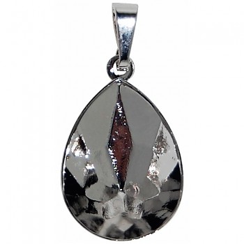 Pendant PEAR 18mm Rhodium Plated