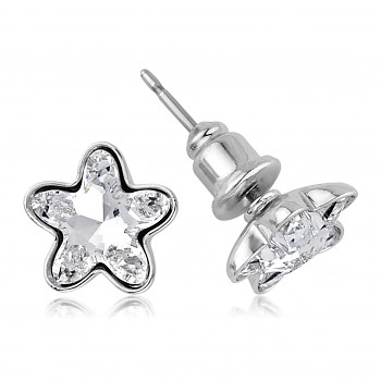 Náušnice PU STARBLOOM 8mm Rhodium (cena bez kamenů)