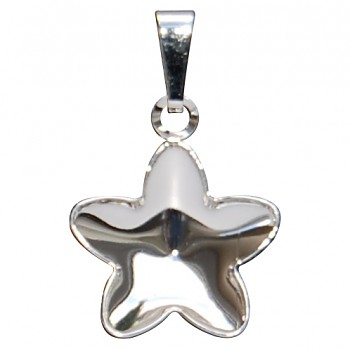 Pendant STARBLOOM 13mm with bail Rhodium plated
