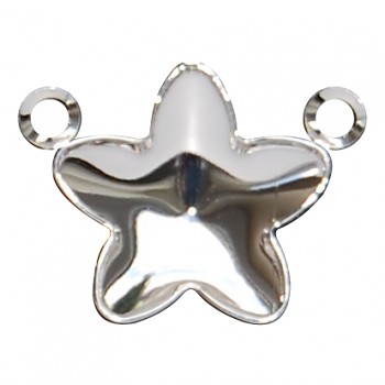 Pendant STARBLOOM 13mm with 2 jump rings Rhodium plating (price without chain)