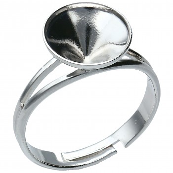 Ring DENTELLE 10mm/ss45 with frame Platinum Plated