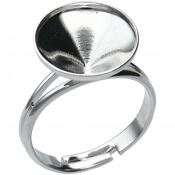 Ring DENTELLE 13mm/ss55 with frame Rhodium Plated