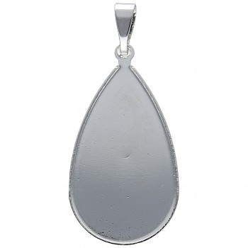 Pendant ROCKS PEAR 14x24mm Rhodium Plated