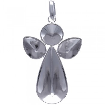 Pendant ANGEL TEARDROP L-up 35x22mm Rhodium