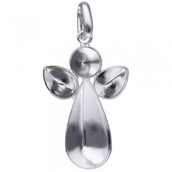 Pendant ANGEL TEARDROP S-up 30x19mm Rhodium