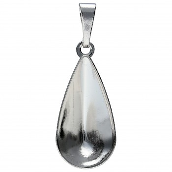 Pendant TEARDROP 18x9mm Platinum Plated