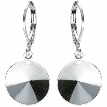 Leverback dangling Rivoli 14mm Platina Plated