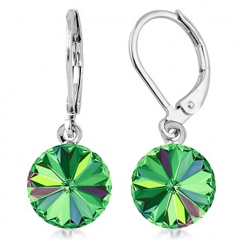 Earrings RIVOLI KLB 10mm CRYSTAL VM (size incl.hooks 27mm) Rhodium Plated