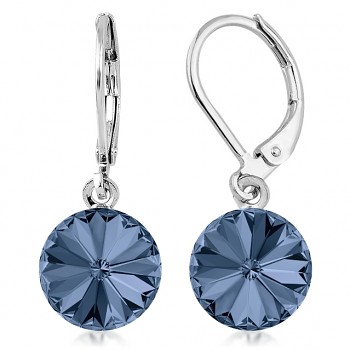 Earrings RIVOLI KLB 10mm MONTANA (size incl.hooks 27mm) Rhodium Plated