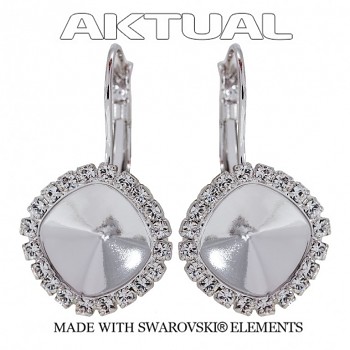 Leverback Earrings STRASS 4470 12mm Rhodium Plated