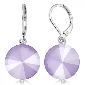 Náušnice RIVOLI KLB 14mm CRYSTAL LILAC (vel.vč.zapínání 30mm) Rhodiované