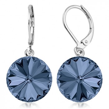 Earrings RIVOLI KLB 14mm MONTANA (size incl.hooks 30mm) Rhodium Plated