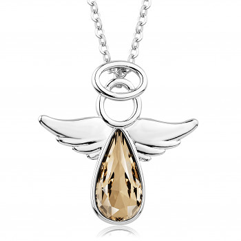 Necklace ANGEL RAFAEL LIGHT COLORADO TOPAZ Rhodium plating 25x26mm/45+5cm