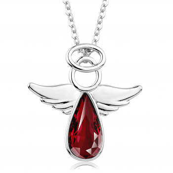 Necklace ANGEL RAFAEL SCARLET Rhodium plating 25x26mm/45+5cm