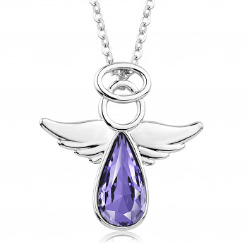 Necklace ANGEL RAFAEL TANZANITE Rhodium plating 25x26mm/45+5cm