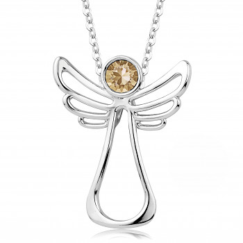 Necklace ANGEL HAPPY GOLDEN SHADOW Rhodium plating 24x30mm/45+5cm